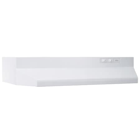 Broan-Nutone 24-in. Under Cabinet Polymeric Blade Range Hood with 160 CFM, EZ1 Installation & ADA Compliance BUEZ024WW